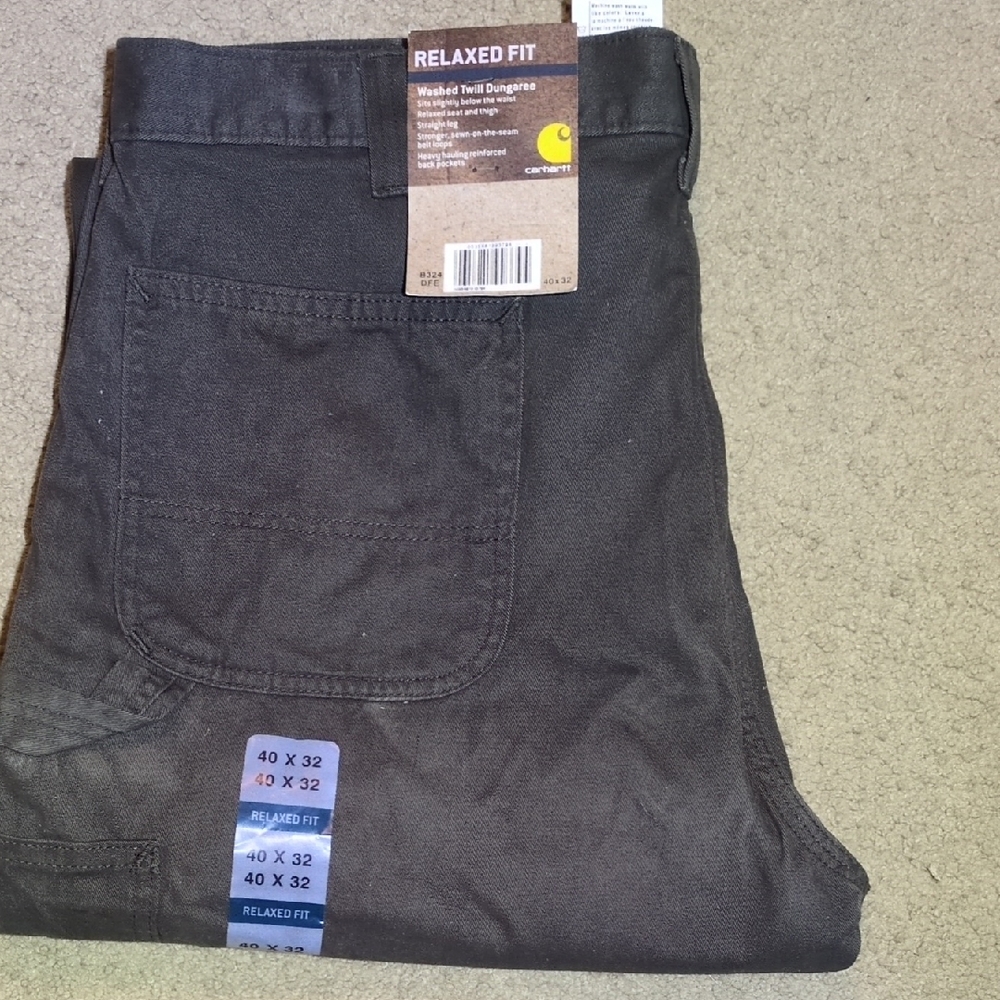 Carhartt Olive Green Twill Dungarees